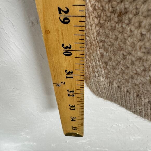 Cupcakes & Cashmere Tan Cable Knit Zip Short Sleeve Cardigan Sweater Womens M - Picture 5 of 6